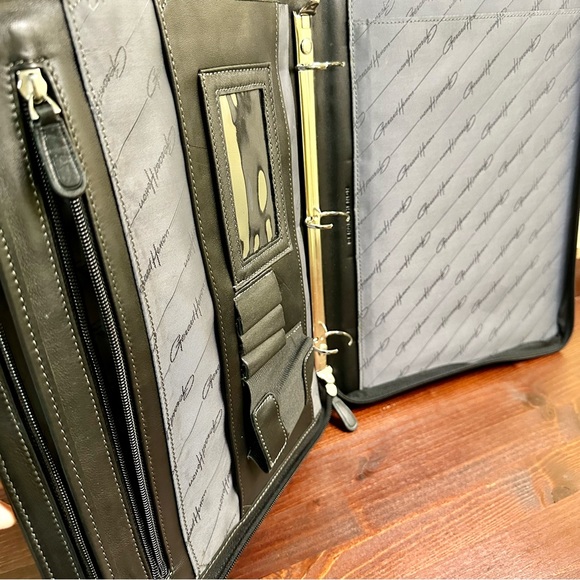 Gerard Henon Leather Zippered 3-Ring Binder with Handle Briefcase - Picture 6 of 8